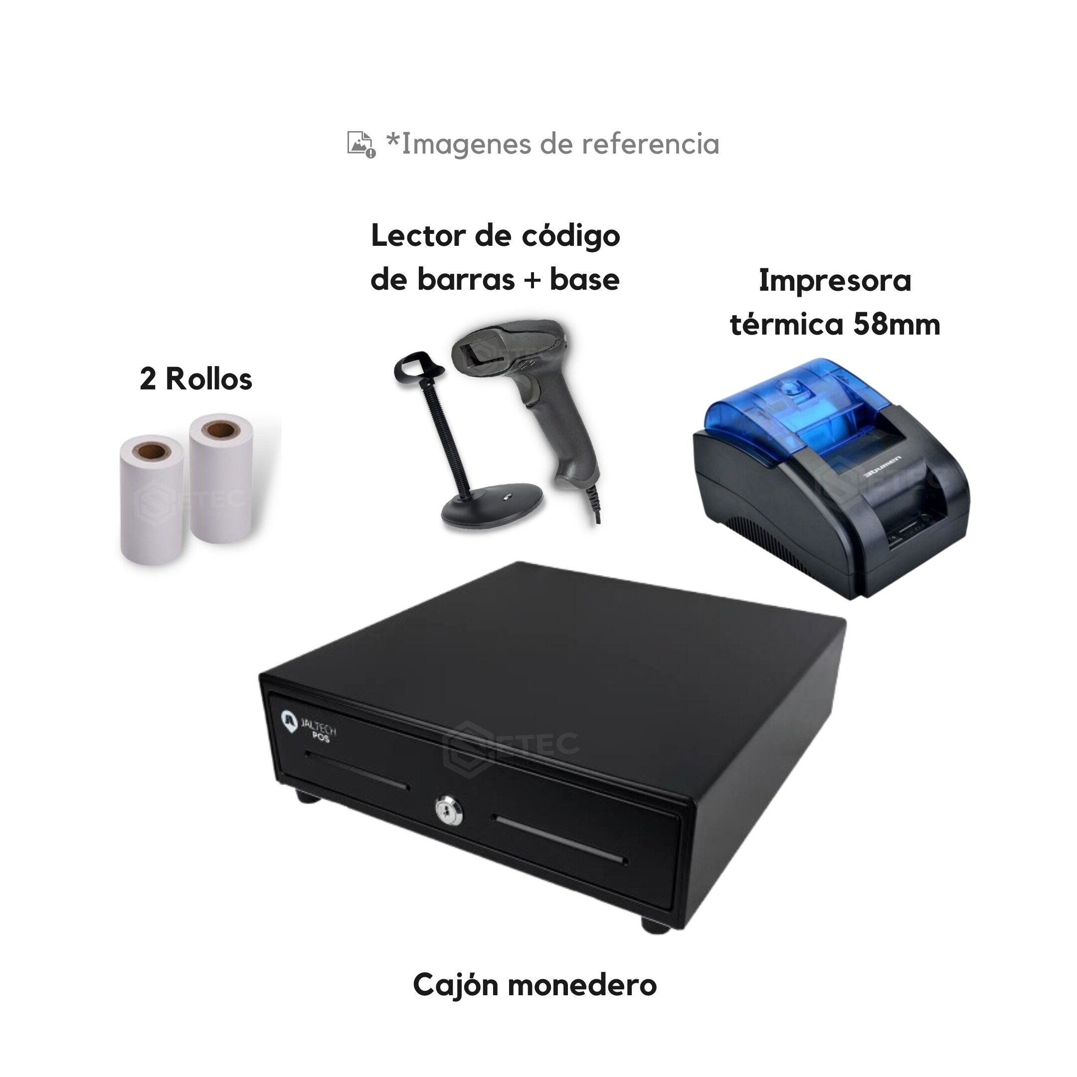 kit-completo-58-lector-1d combo punto de venta económico 58mm